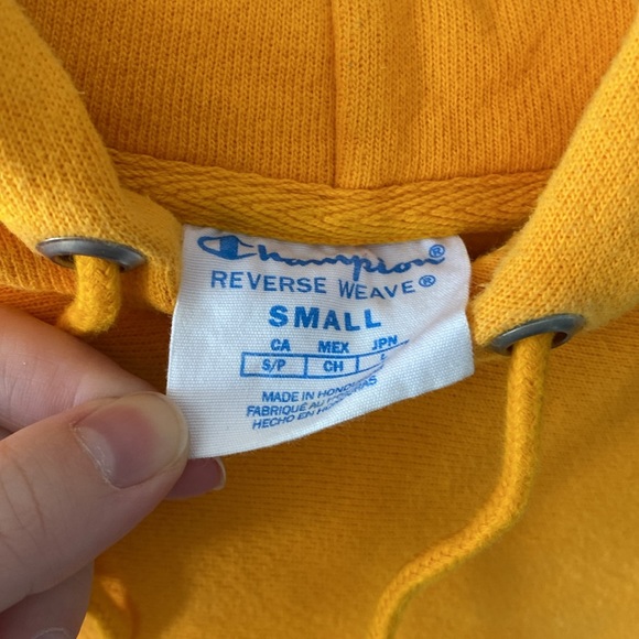 Champion Reverse Weave mustard yellow hoodie - Picture 6 of 6